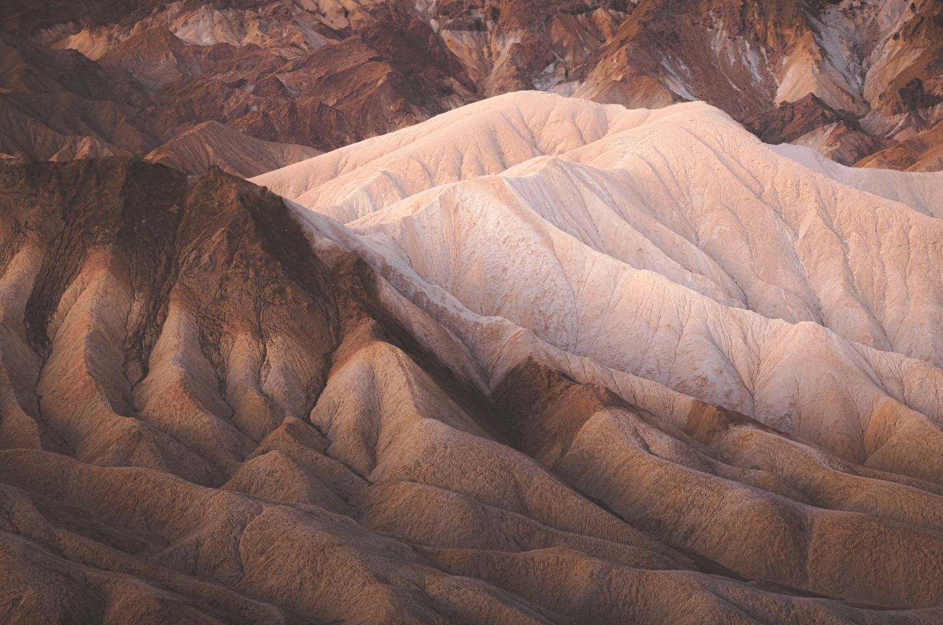 A stunning view of the rugged Badlands in Death Valley, photographed by Stephen Bridger.