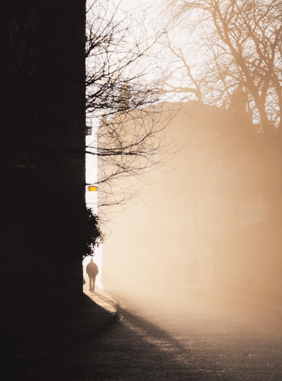 Shadow in the Mist in Edinburgh.